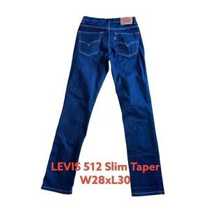 Levi's 512 Slim Taper Fit Jeans Men's Mid Rise Dark Wash Denim Size W28XL30